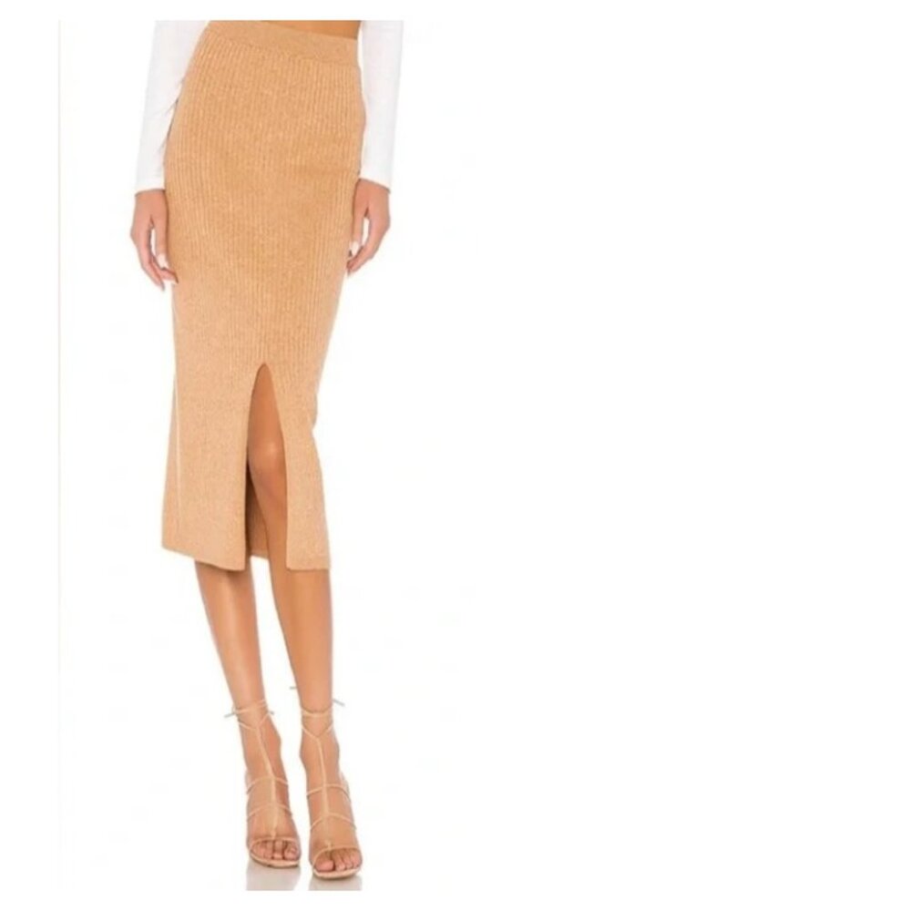 Free People Skyline Women’s Ribbed Knit High Waisted Midi Skirt Size Medium